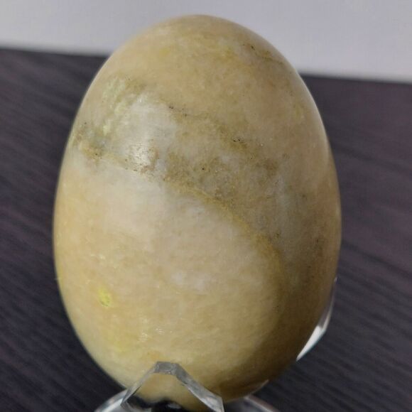 Onyx Marble Egg Polished Stone Set of 3 With Stands Marbled Alabaster Speckled - Picture 2 of 16